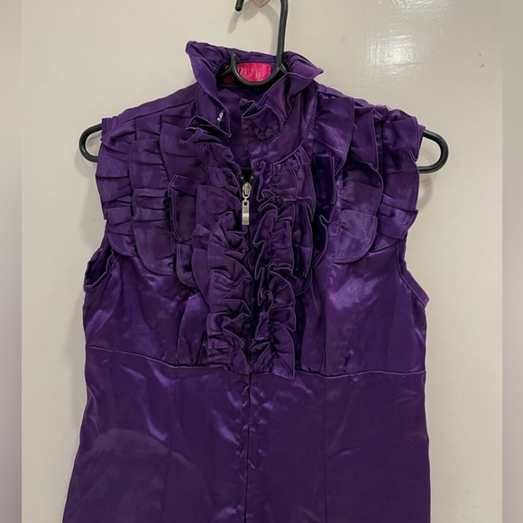 Purple satin blouse - Picture 3 of 6